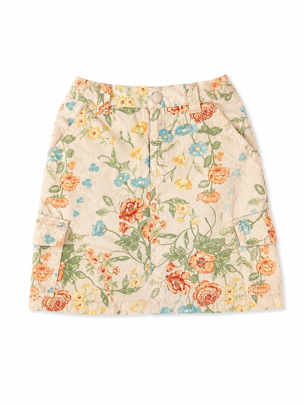 OshKosh Floral Cargo Skirt Size 5 Cottagecore Spring Garden